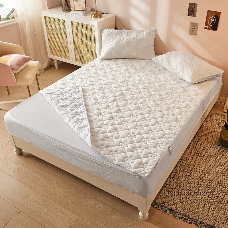 thicken cotton quilted mattress cover with zipper bed cover soft king queen quilted bed fitted sheet 90x200140x200 customizable free global shipping