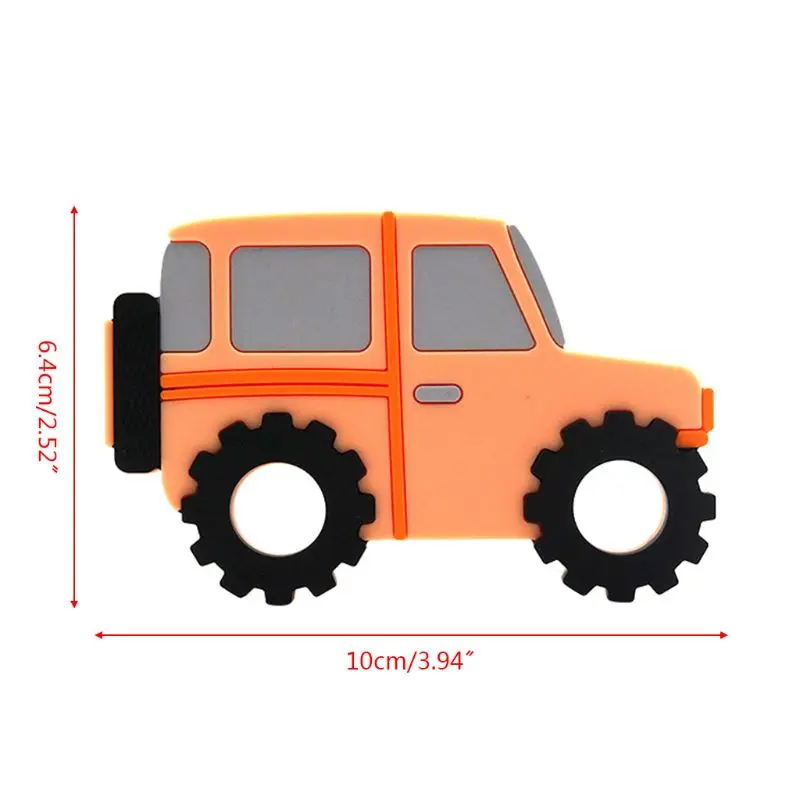 

Silicone Kids Baby Teether DIY Cartoon Car Shape Charm Infant Newborn Teething Toy Toddler Bathing Gift