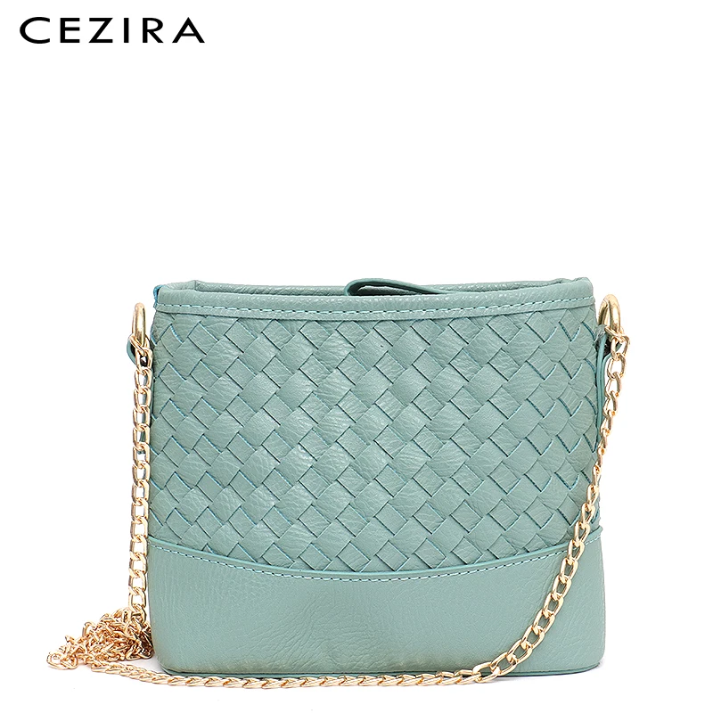 

CEZIRA модная женская сумка через плечо с цепочкой из искусственной кожи, тканая сумка через плечо, женская летняя повседневная маленькая сумк...