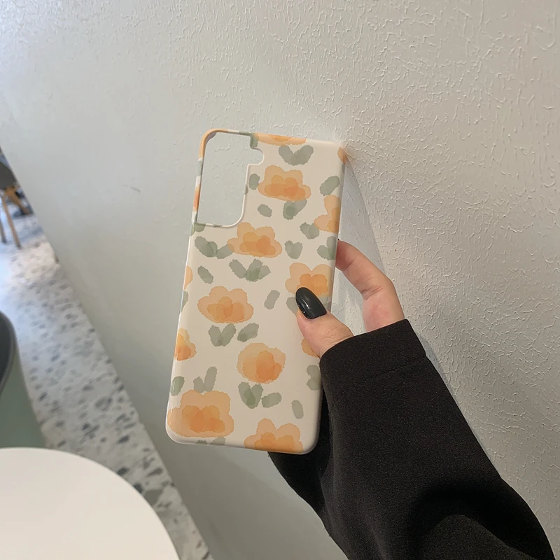 

Korean Classic Little Flower Case for Smaung Galaxy S21 S20FE Plus S21 Ultra Bumper for Galaxy S21 5G S20 Cases Etui