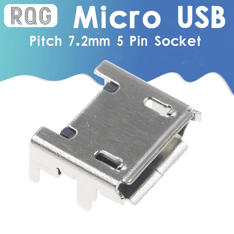 

100PCS Micro USB Pitch 7.2mm 5 Pin Socket MINIUSB Female SMD DIP Connector