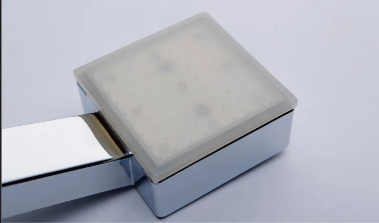 Душевая головка светодиодная температура 9LED квадратная душевая ультра-яркая