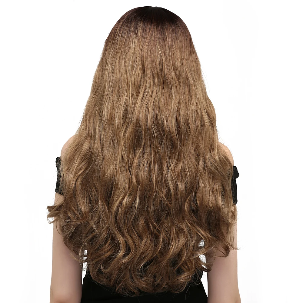 Выделите коричневый синтетический Парики Для женщин длинные волосы свободная