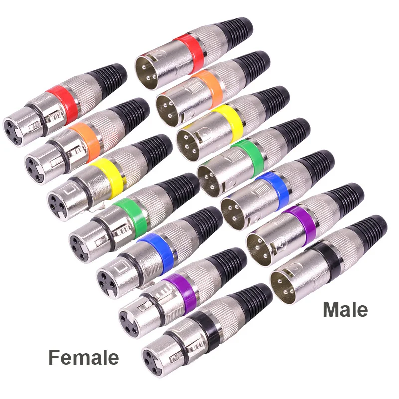 10pcs/lot 3 Pin XLR Female Jack Socket Wire Connector Poles Microphone Plug MIC Audio Cable 7 Colors | Обустройство дома