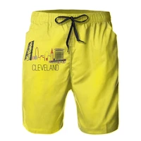 causal breathable quick dry funny geek cityi love skylinenetherlands loose cle skyline iii male shorts