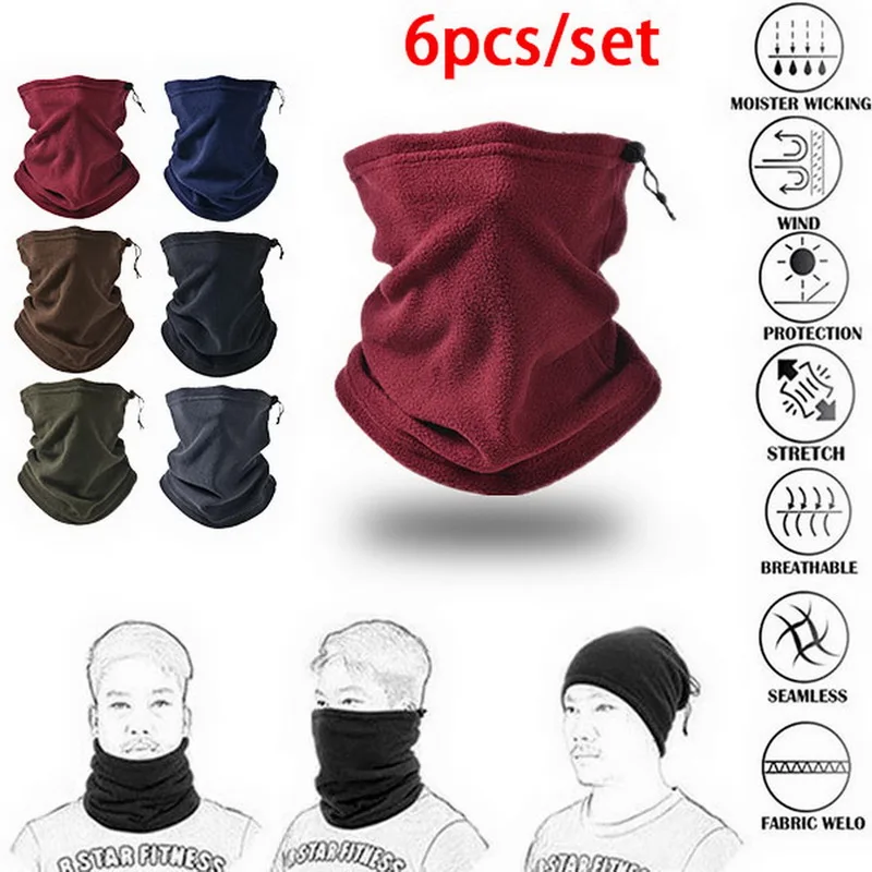 Флисовый шейный обогреватель зимняя бандана для улицы термозащитный чехол на