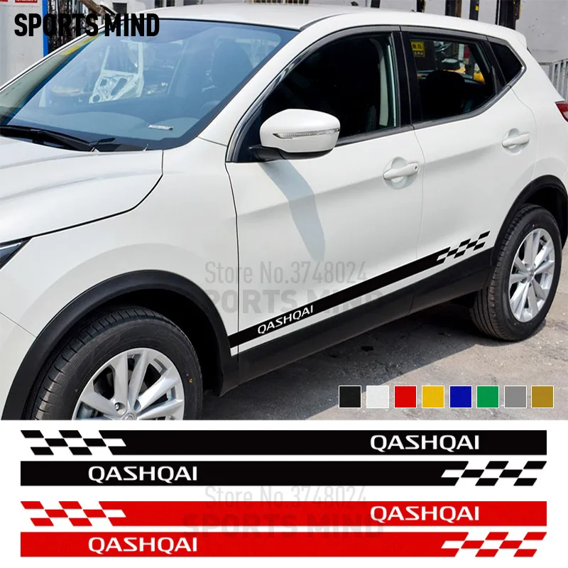 

1 Pair Vinyl Car Styling For Nissan Qashqai J11 J10 Nismo JDM Accessories Car Door Side Stripe Stickers Decals Automobiles