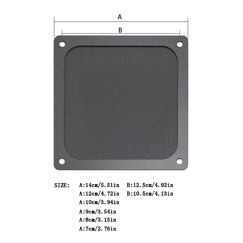 

Magnetic Dust Filter Dustproof Mesh Fan Cover Net Grill Guard with Hole for PC Computer Case Cooling Fan Accessories
