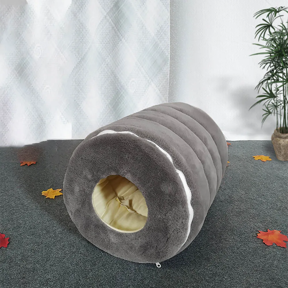 

Removable Cat Cave Sleeping Bed Plush Cushion Pet House Dog Kennel Warm Plush Hamster Nest For Kitten Puppy Winter Cats Supplies