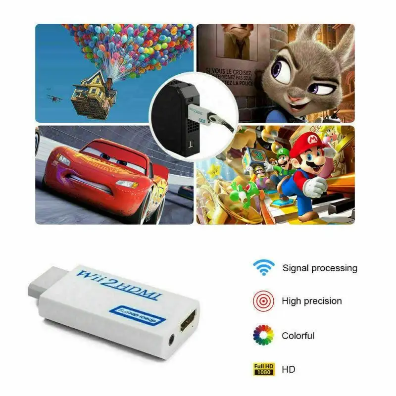 

Full HD 1080P Wii To -compatible Converter Adapter Converter with 3.5mm Audio Output For PC HDTV Monitor Display