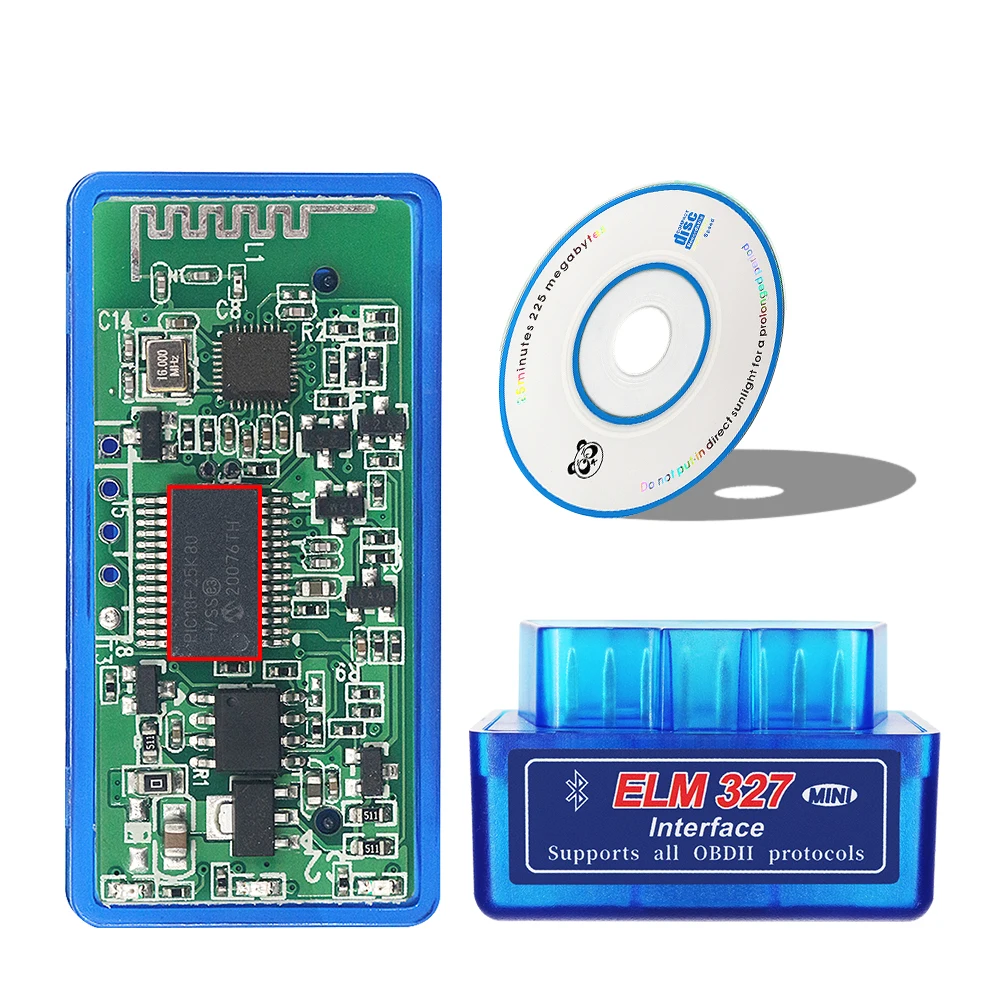 Заводская цена Elm327 Pic18f25k80 Bluetooth V1.5 OBD2 автомобильный сканер Elm 327 25k80 Obdii