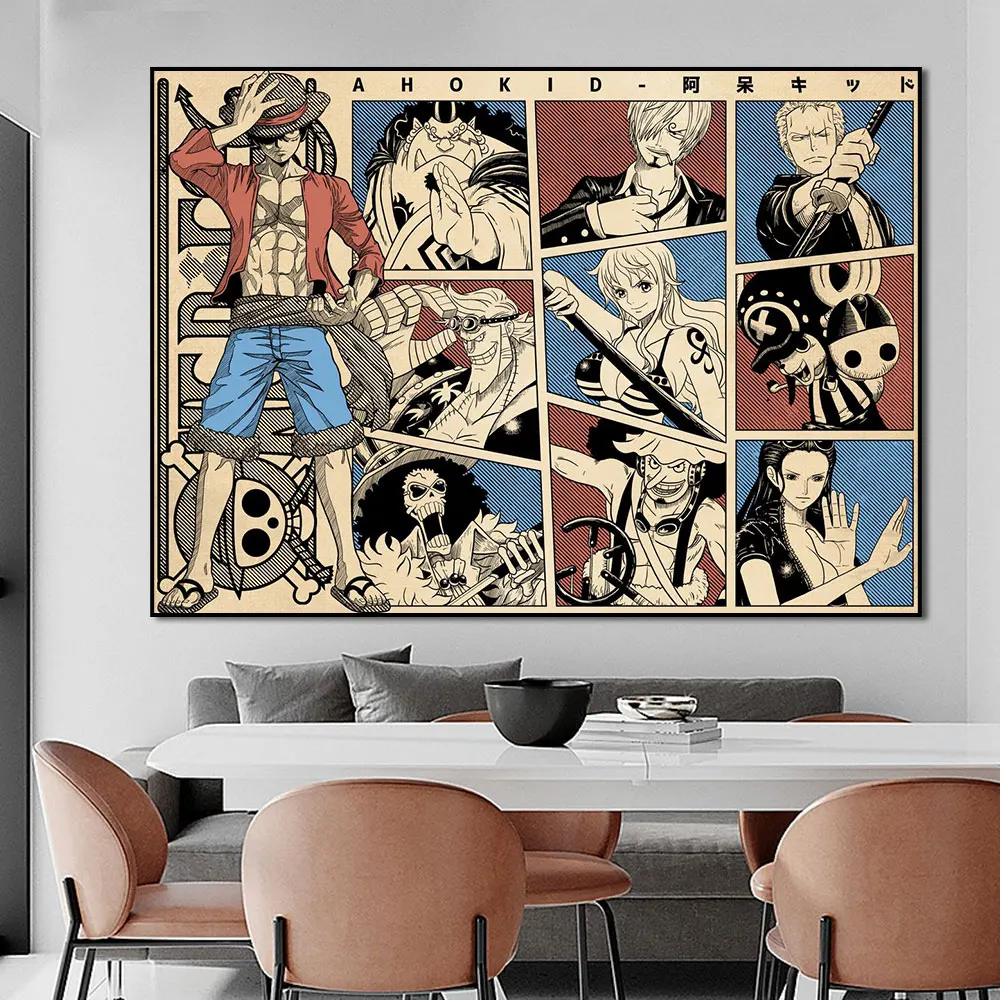 

Classic Monkey D Luffy One Piece Poster Wall Art Decoration Anime Canvas Painting Cuadros Mural Home Kids Room Decor