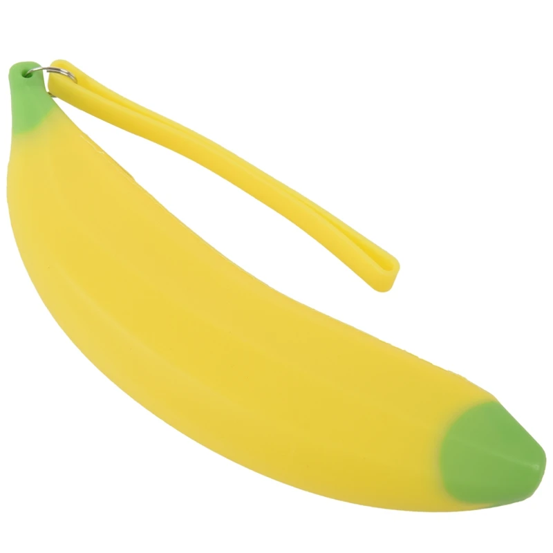 Novelty Silicone Portable Banana Pencil Case Bag Coin Purse School Supplies Stationery Yellow | Wallets
