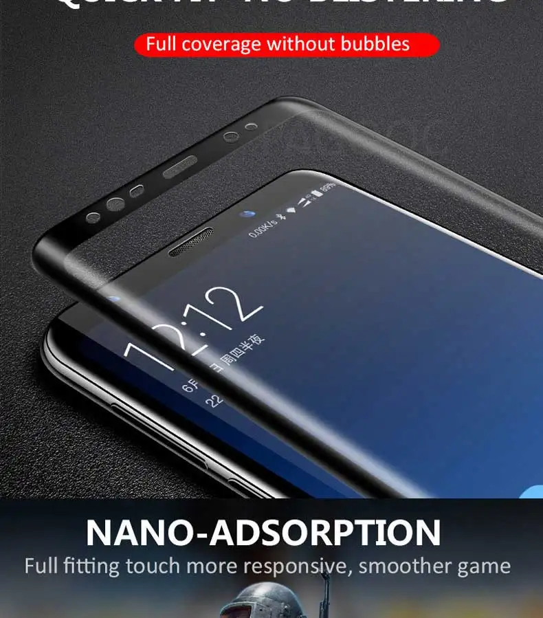 Закаленное стекло с закругленными краями 100D для samsung Galaxy Note 8 9 S7 S6 Edge S9 S8 Plus Защитная пленка для экрана прозрачное стекло