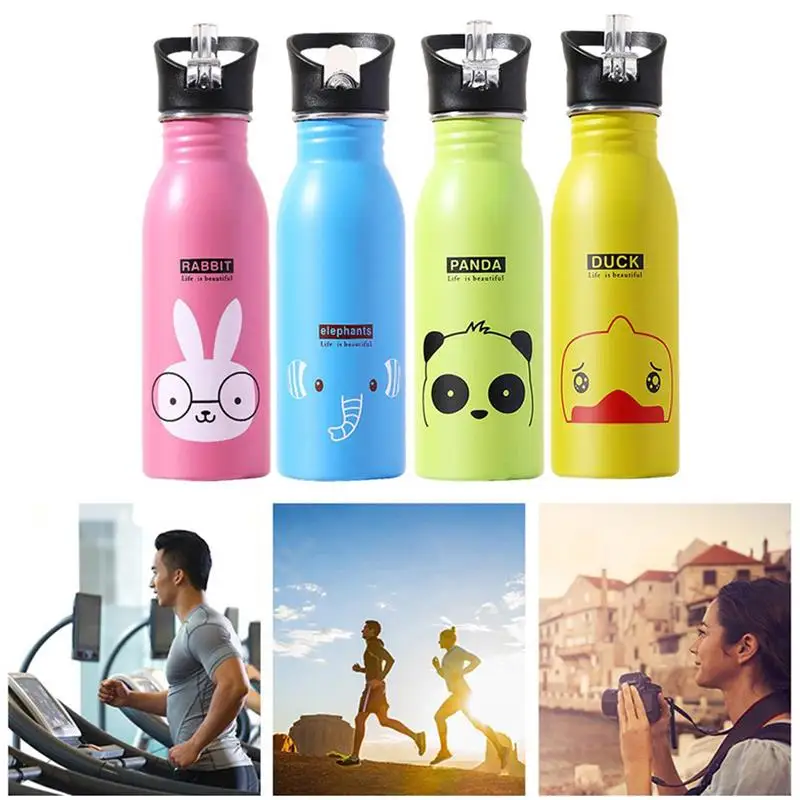 Мультяшная бутылка для воды 500 мл из нержавеющей стали термос изолированная