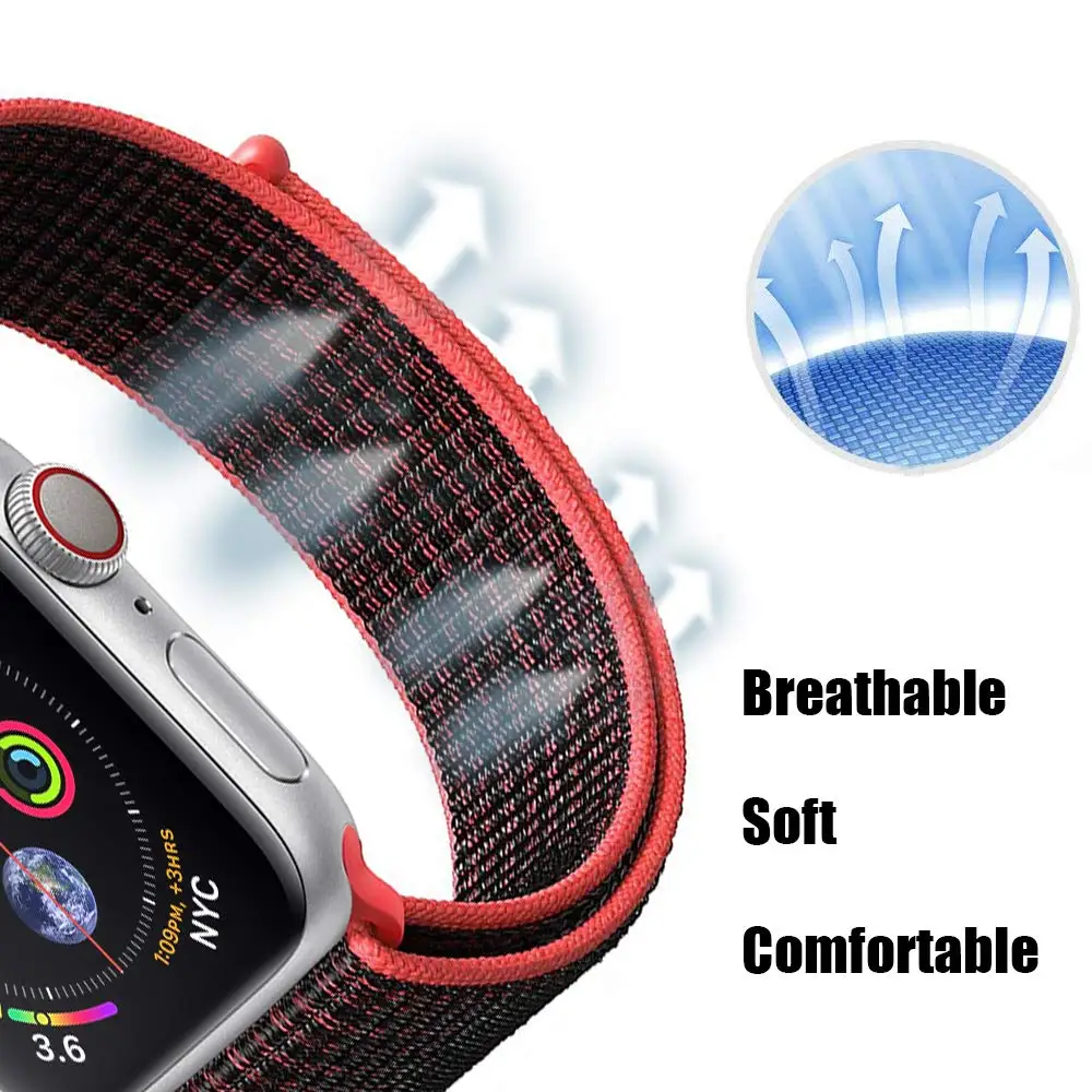 Nylon Strap For apple watch 5 4 band 44mm/40mm pulseira apple watch 42mm/38mm iwatch series 5/4/3/2 Colorful connector watchband