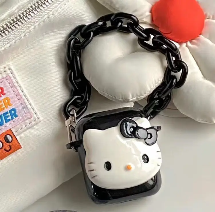 

Hello Kitty Earphone Protection Case Cute 3D Stereo for IPhone Airpods Pro3 Earphone Case with Hanging Chain Soft Case