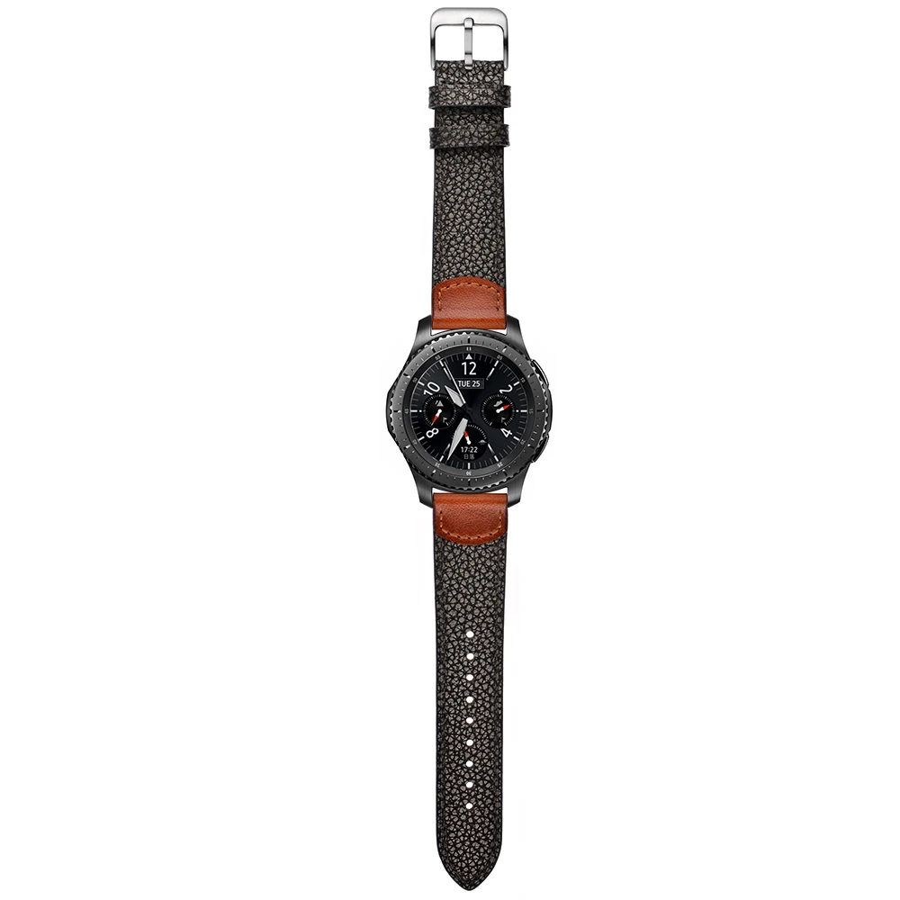 22 мм gear S3 часы пограничника ремешок для samsung Galaxy watch 46 мм Натуральная кожа ремешок для Huami Amazfit Pace/Stratos 2/1 ремень