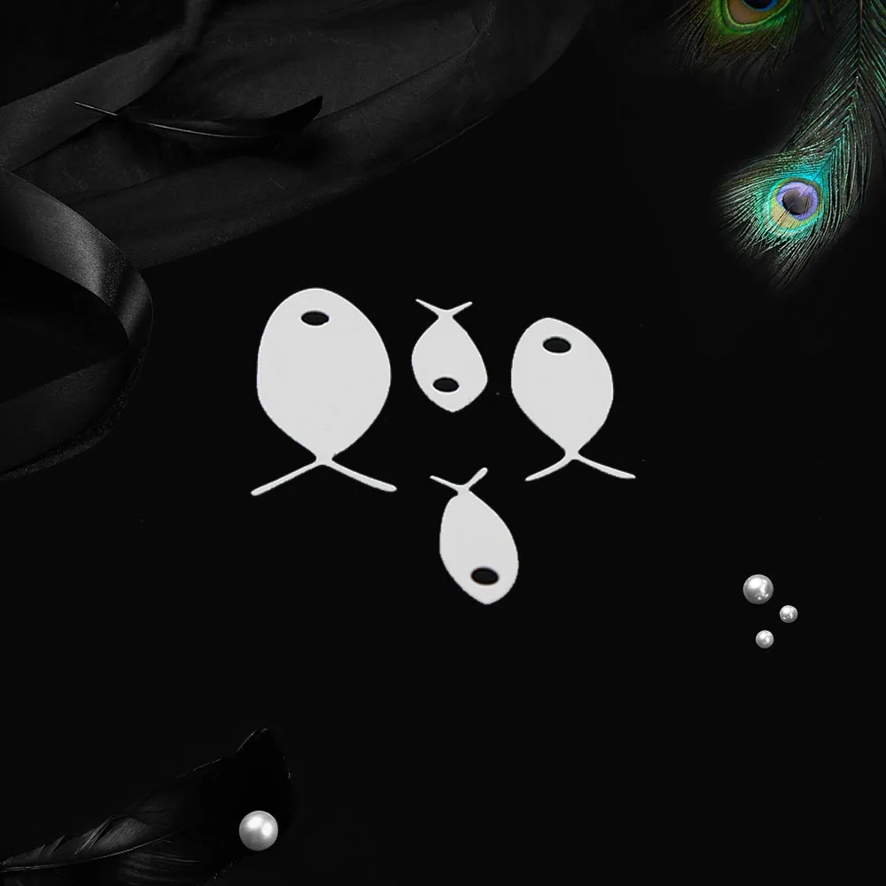 Новинка 2019 металлические штампы для скрапбукинга с 4 маленькими рыбками|Вырубные