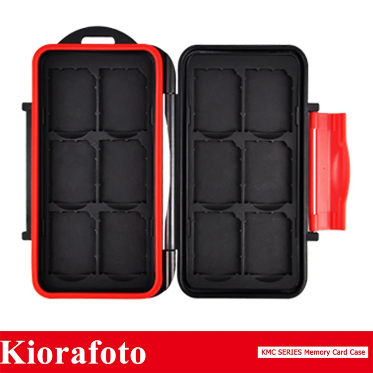 Kiorafoto Профессиональный водостойкий противоударный держатель для хранения SD SDHC SDXC TF чехол для карт памяти Защитный чехол с карабином - Цвет: KMC-SD12