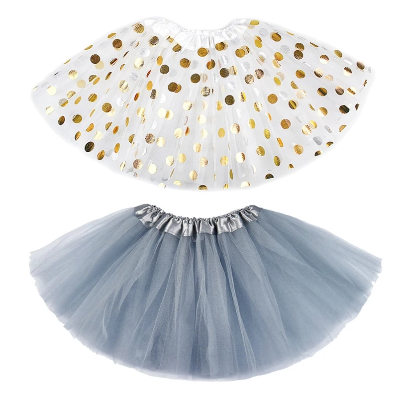 

Kids Girls Easter Cosplay Polka Dot Gold Sequins Tutu Skirt Bunny Ears Headband