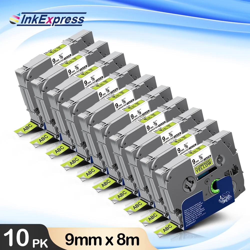 10PK флуоресцентной метки лента стикер для печати C21 9 мм * 5 м заменить брат