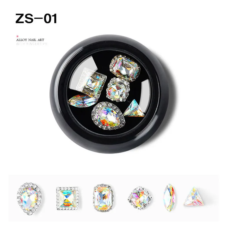 Новые разноразмерные Стразы для ногтей 3D Crystal AB Clear Nail камни дизайна декоративные