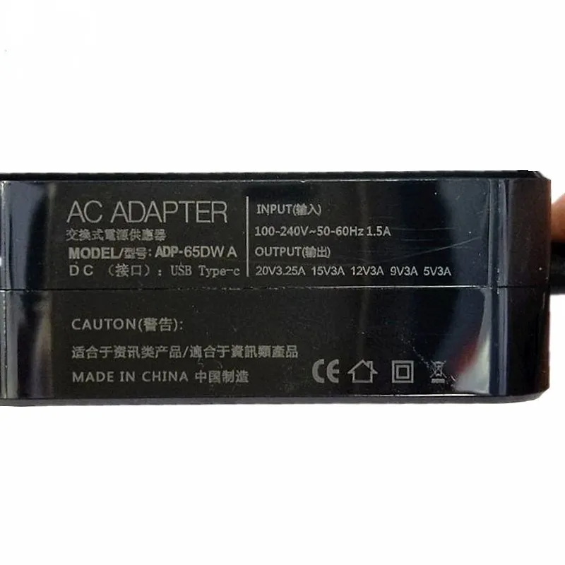 

Universal 65W Type-C Charger Power Adapter PD Fast Charging Travel Home Charging For Laptop Power Supply AC 100V-240V