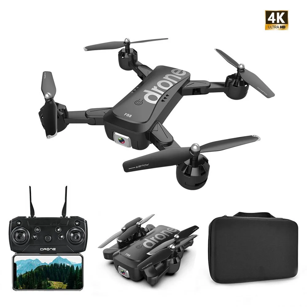F88 дрон RC квадрокоптер складной портативный WiFi дроны с 4K HD широкоугольная