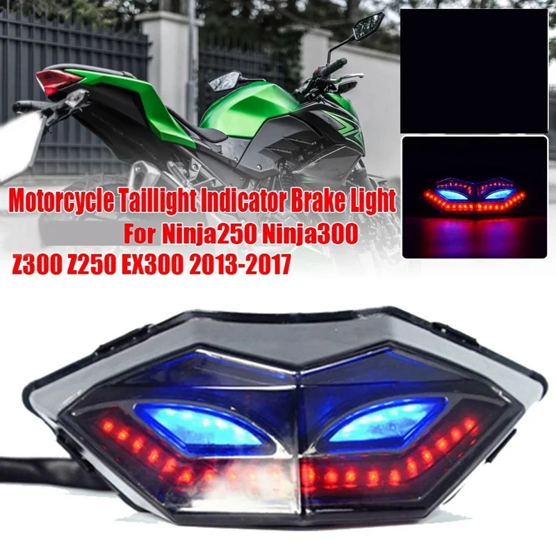 

Motorcycle Rear Taillight Brake LED Turn Signal for KAWASAKI Ninja250 Ninja300 Z300 Z250 EX300 2013-2017