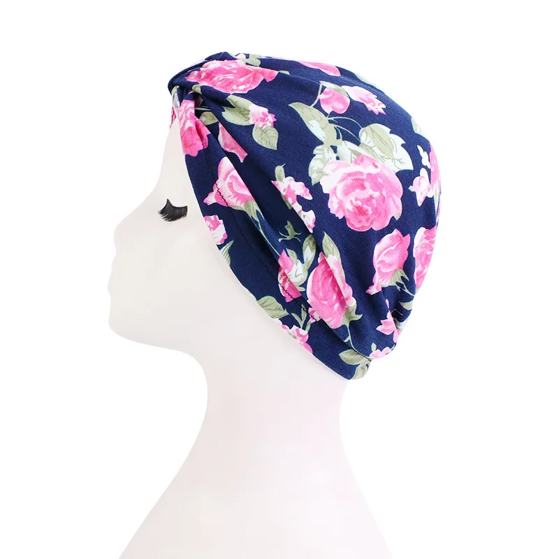 

Printed Cotton Night Sleep Cap African Nigeria Women Head Turban Hat Female Knot Head Wrap