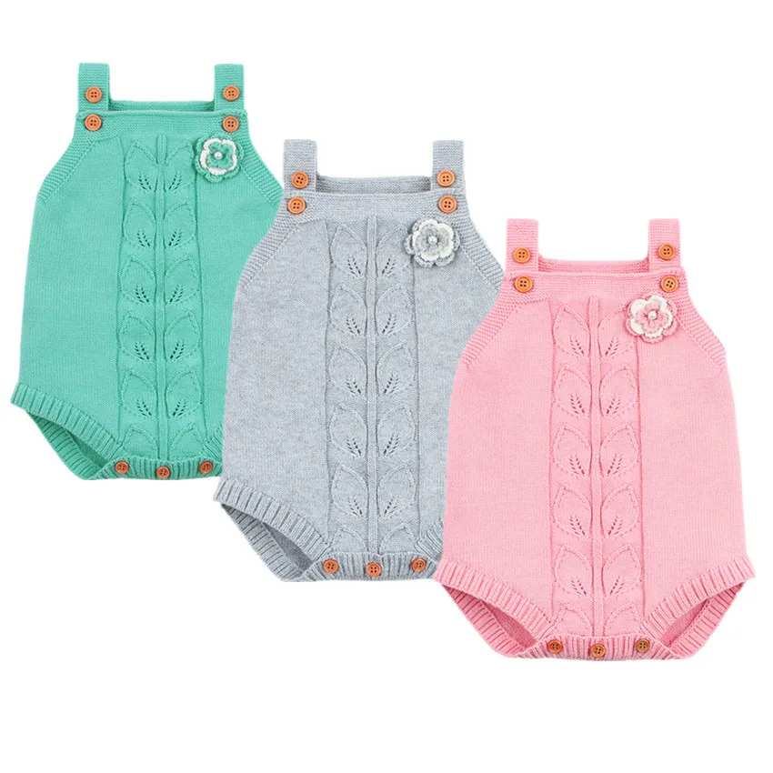 Летнее боди для маленьких девочек розовые вязаные топы с цветочным рисунком