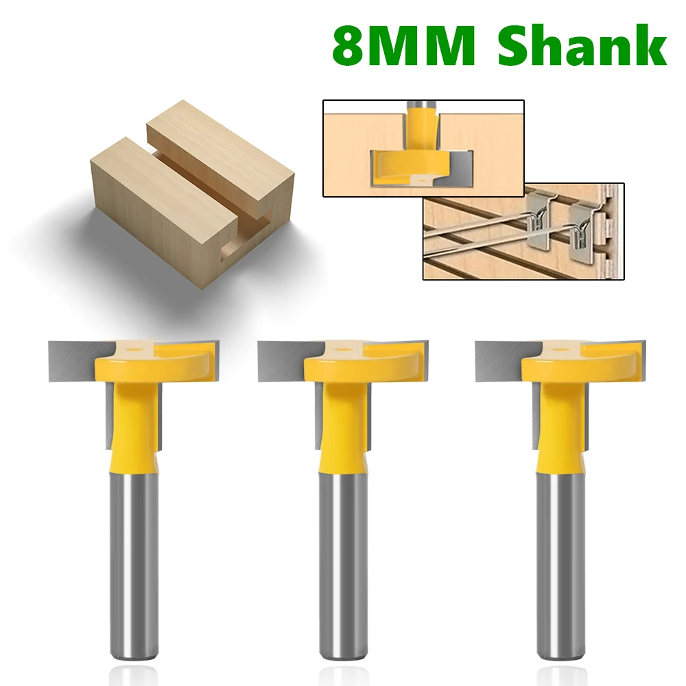 

1 шт. Концевая фреза 8 мм хвостовик фрезы с Т-образными пазами и t-образный просечки пазов и маршрутизатор для создания соединений в Ус с врезк...