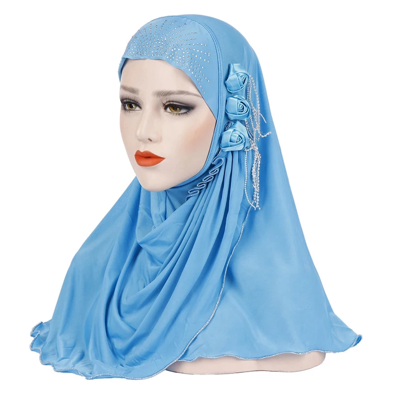 

Comfortable And Skin-friendly Baotou Cap Western Style Tassel Ice Silk Muslim Pullover Cap Fashionable Temperament Women Hat