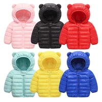 cute baby girls jacket kids boys light down coats with ear hoodie spring girl clothes infant childrens clothing for boys coat