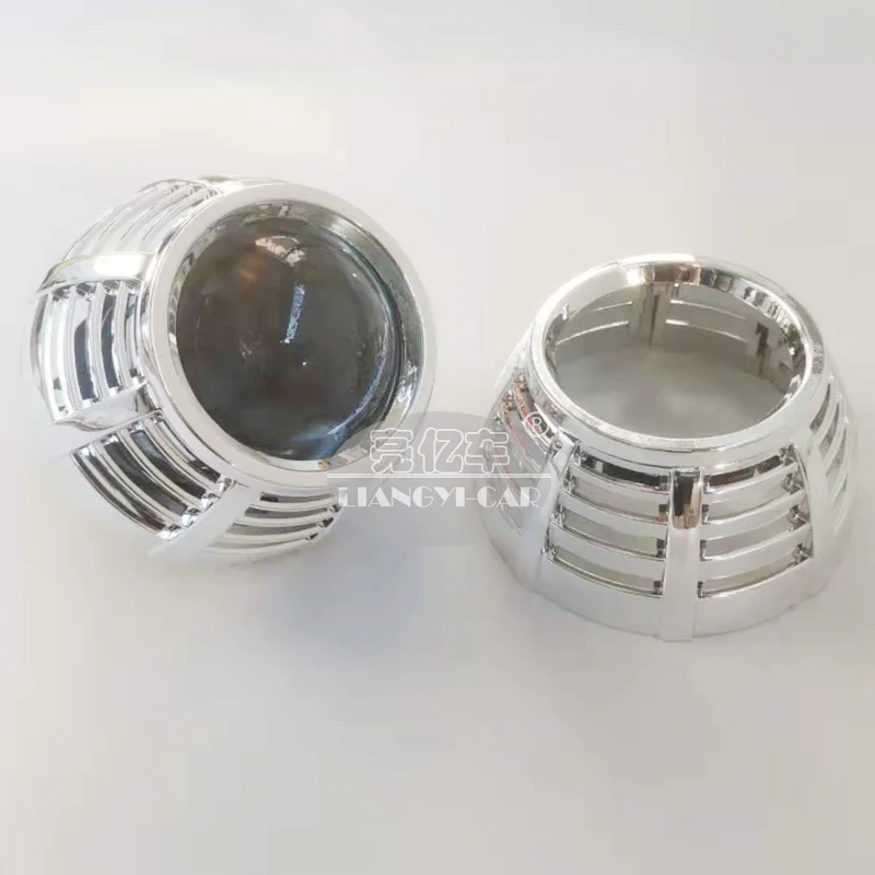 Free Shipping 3.0&quotChrome Silver Shrouds G37-R Mask Hoods Cover For 3.0 Kioto Q5 Hella Bi xenon Projectors Lens Car Headlight |