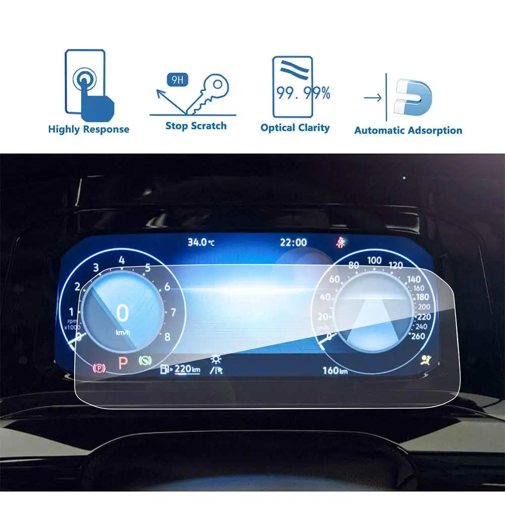 lfotpp car screen protector for golf mk8 10 25 inch 2019 2020 vehicle lcd instrument display auto interior accessories 238108mm free global shipping