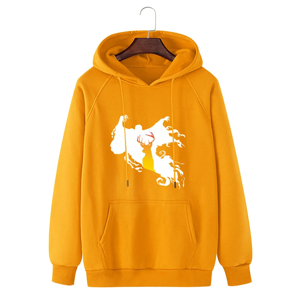 

Elk Fawn Print Hoodies Men Winter 2020 New Christmas Hoodie Casual Pullover Men Fashion Long Sleeve Hooded Reindeer Sweatshirt