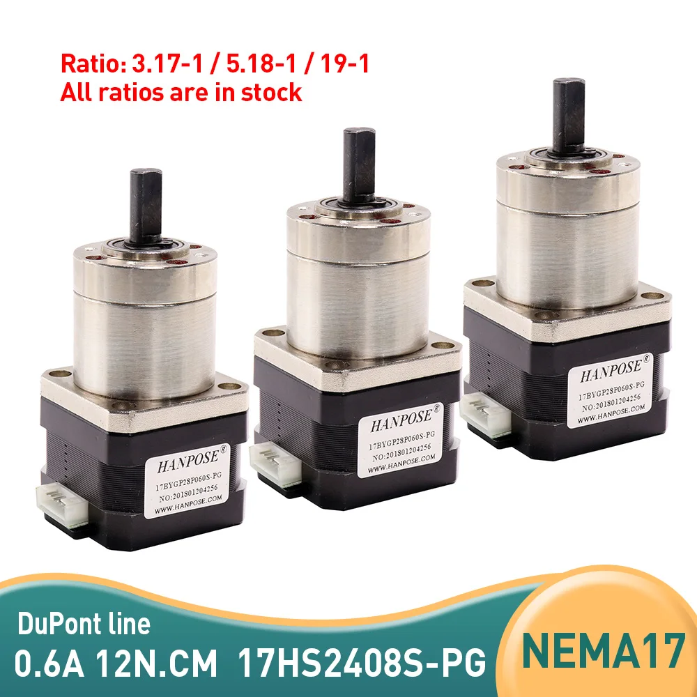 

Free shipping Nema17 Step Motor for CNC milling 17HS2408S-PG Extruder Gear Stepper Motor 12N.CM Ratio5.18-1 Planetary Gearbox