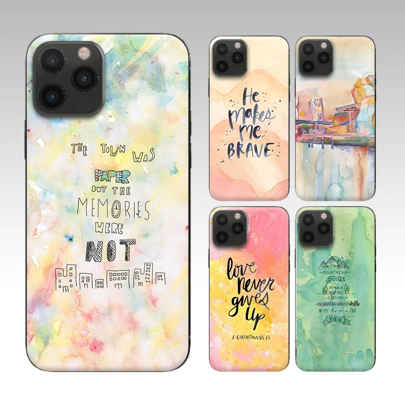 

Printing Watercolor Soft Silicone Phone case For Iphone X XR XS 11 Pro Max12 6S 7 8 Plus Holder Cover Popular 2021