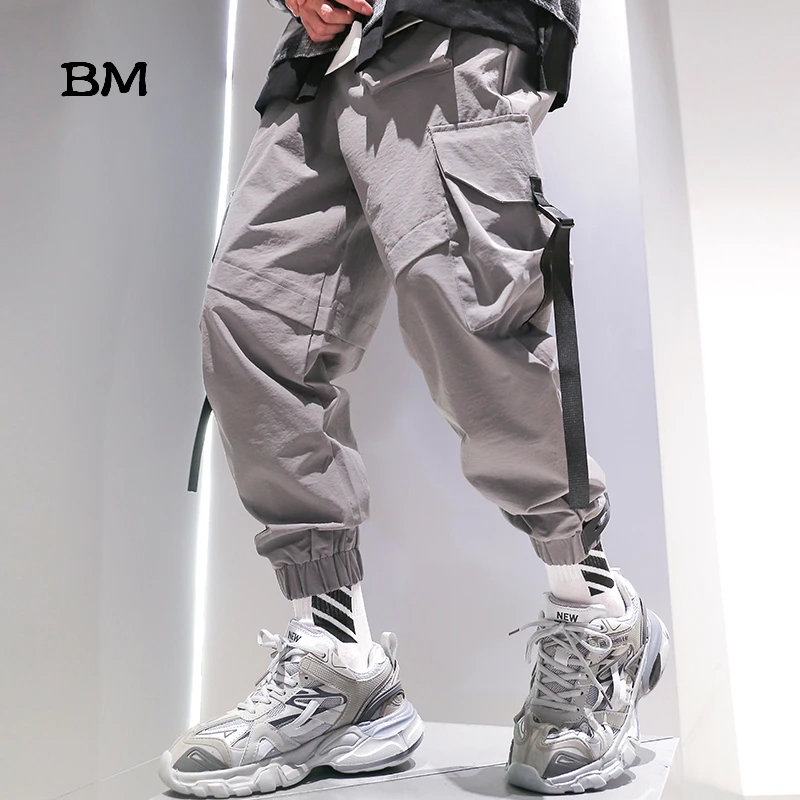 Модные черные шаровары в стиле хип-хоп уличная одежда спортивные бегуны