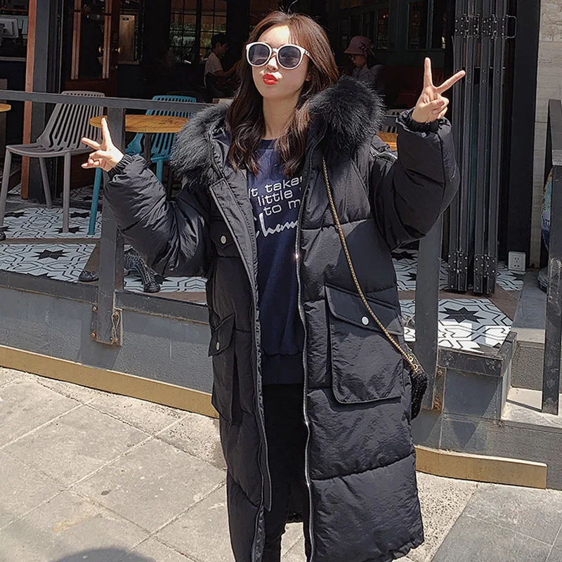 2019 женская зимняя куртка плюс размер верхняя одежда из хлопка Женское зимнее