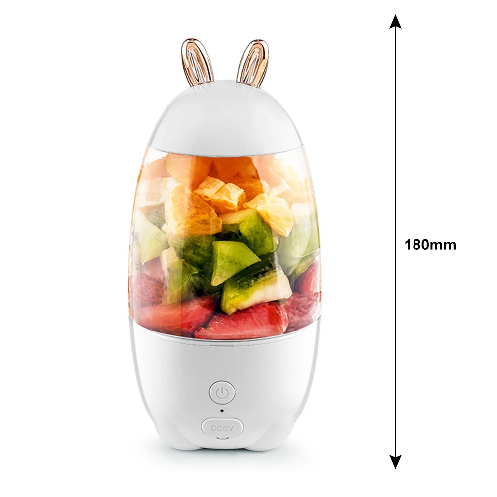 

Cute Rabbit Household Portable USB Rechargeable Juicer Cup Fruit Mixer Portable mini size Fruit Juicer