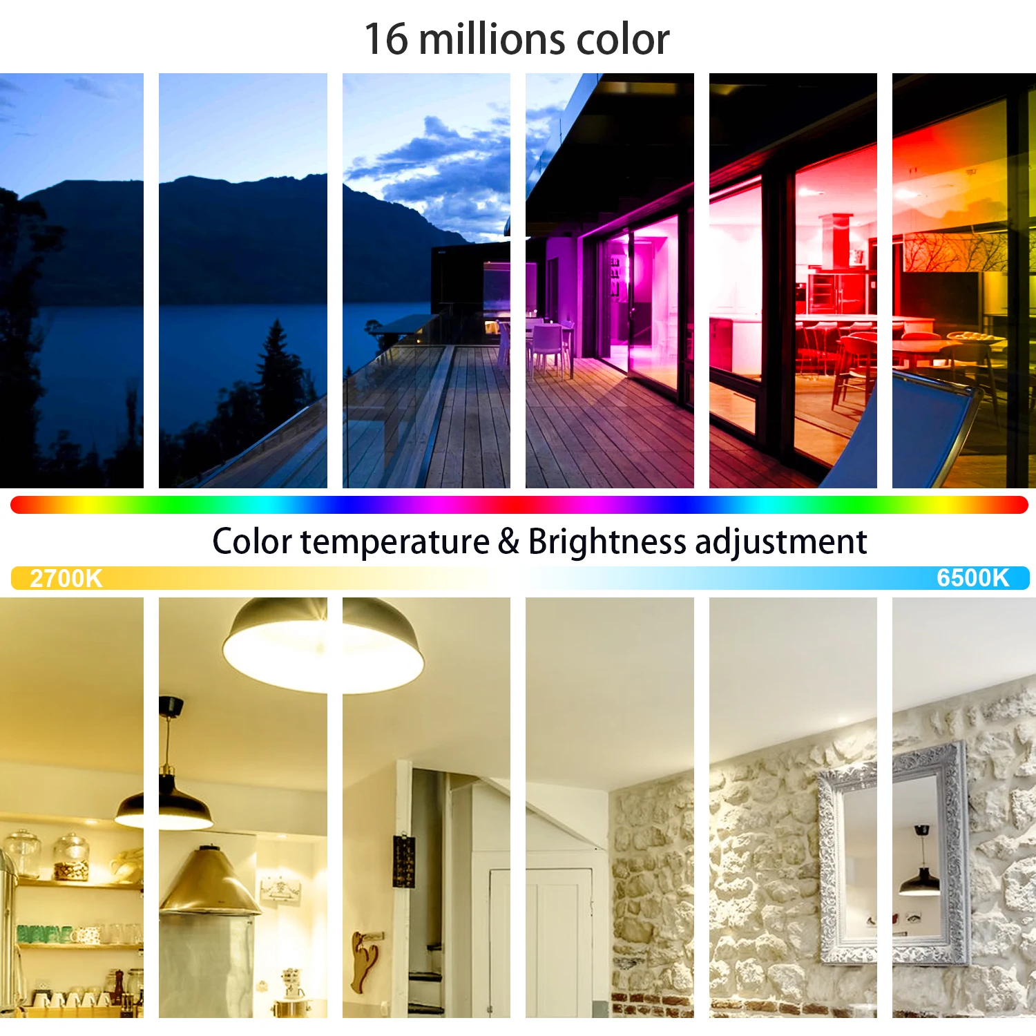 

Smart Light Bulb Dimmable WIFI LED Lamp E27 Color Changing Lamp Magic Bulb 220V APP Operate Alexa Google Assistant
