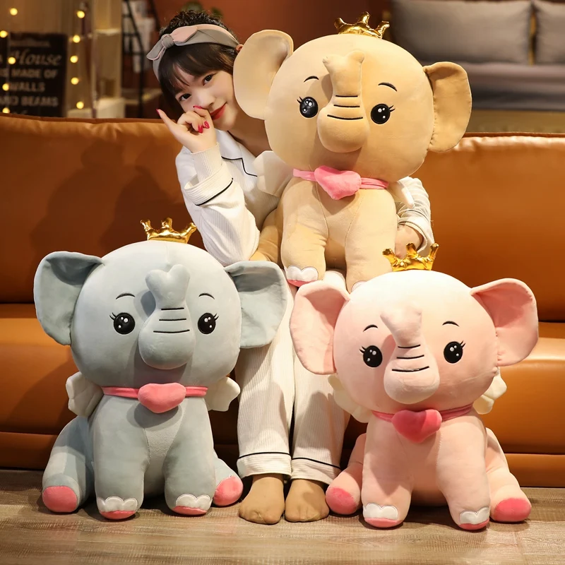 

Новинка, мультяшная корона, слон, плюшевая кукла, мягкая детская подушка для сна, мягкая игрушка с животными, милые подушки, детская игрушка, ...