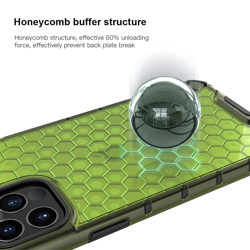 KEYSION Shockproof Case for iPhone 12 Mini 12 Pro 11 Pro Max 6s Plus Honeycomb Phone Cover for Apple iPhoneSE 2020 7 8 XR XS Max
