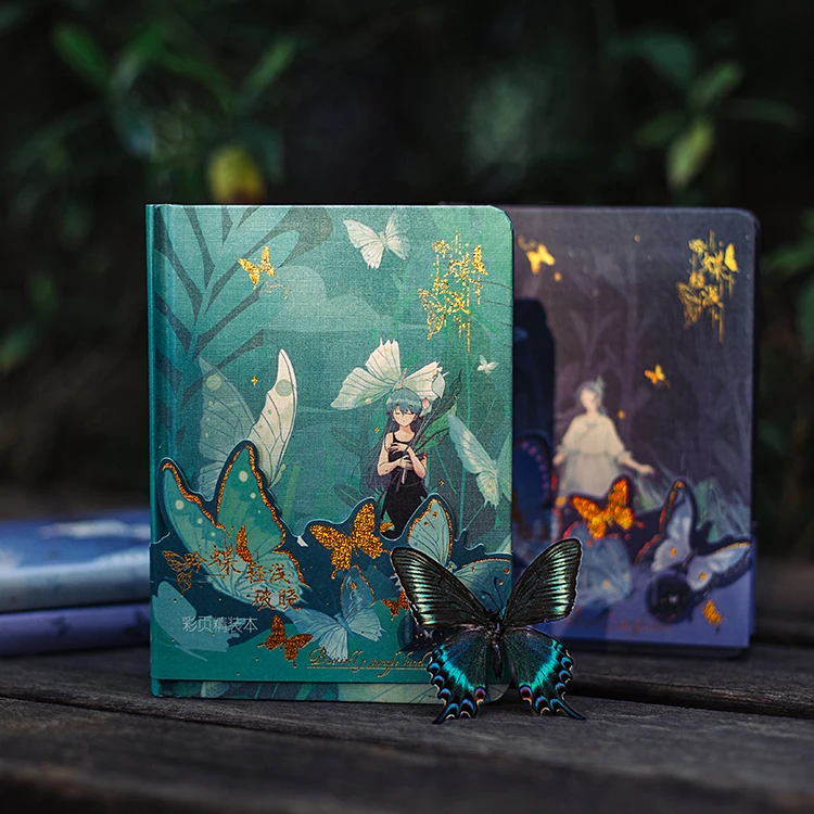 

Butterfly Series Color Page Notebook Student's Diary A5 Creative Beautiful Hardcover Notebook 1PCS