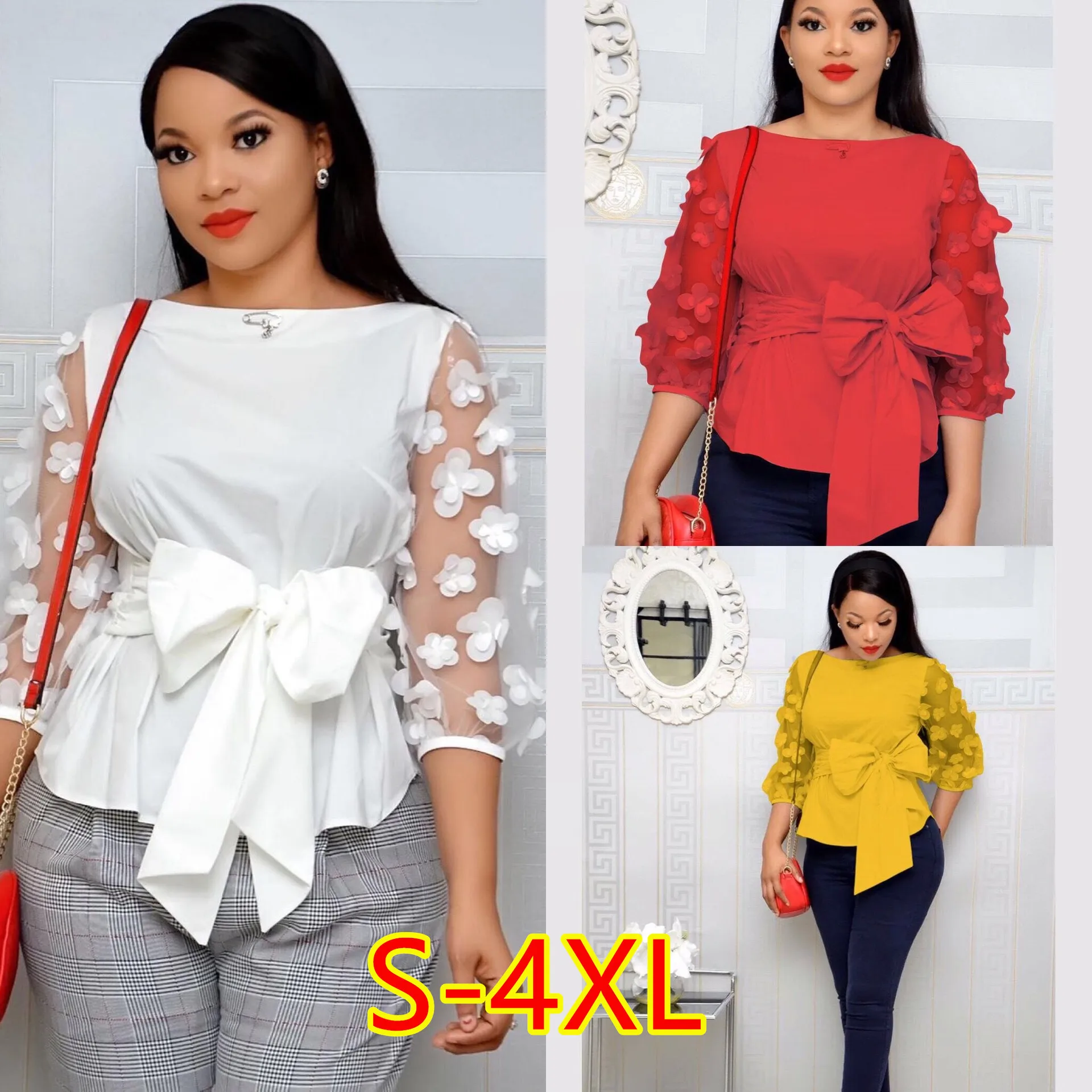 S-4XL, женские модные блузки в горошек, сексуальные сетчатые Прозрачные рубашки, сетчатые Топики, женские блузки