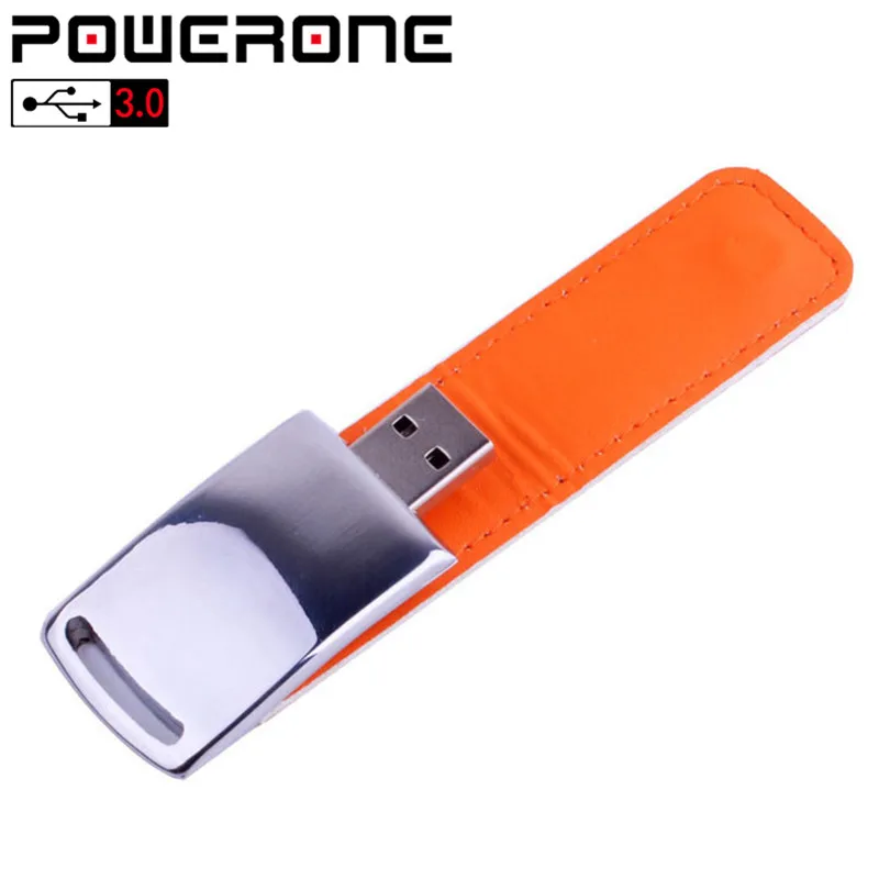 POWERONE USB 3,0 логотип клиента металлическая кожа usb+ Подарочная коробка usb флэш-накопитель 4 ГБ 8 ГБ 16 ГБ 32 ГБ 64 Гб карта памяти U диск