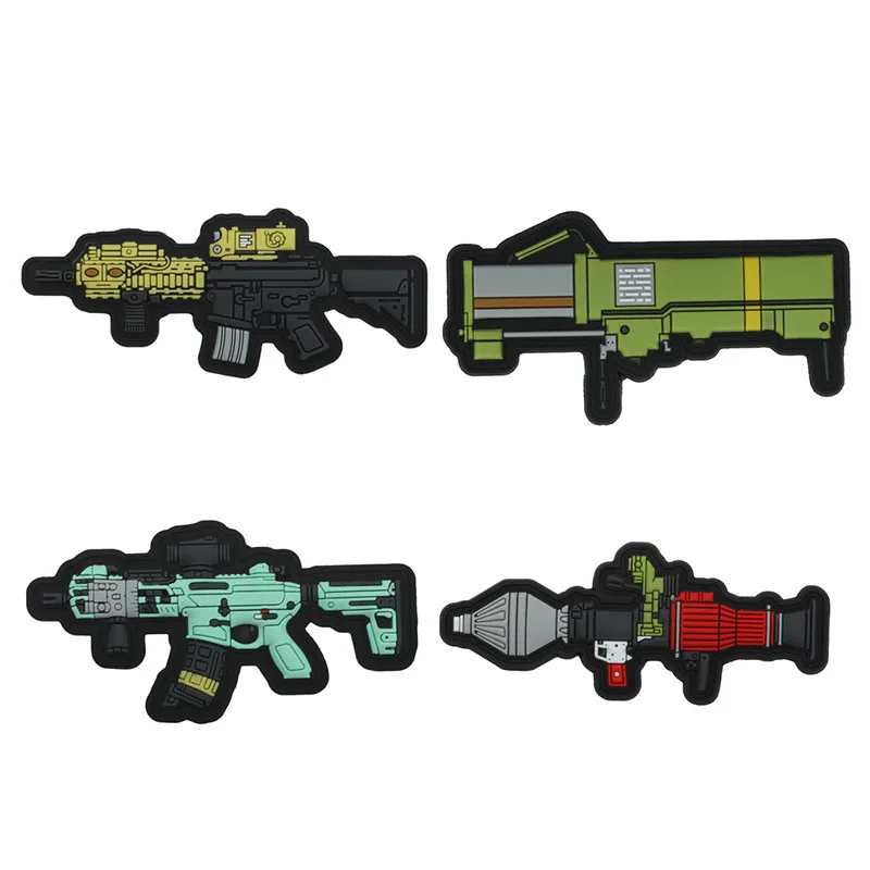 3D пластырь из ПВХ в форме пистолета застежка-крючок пластыри боевые резиновые